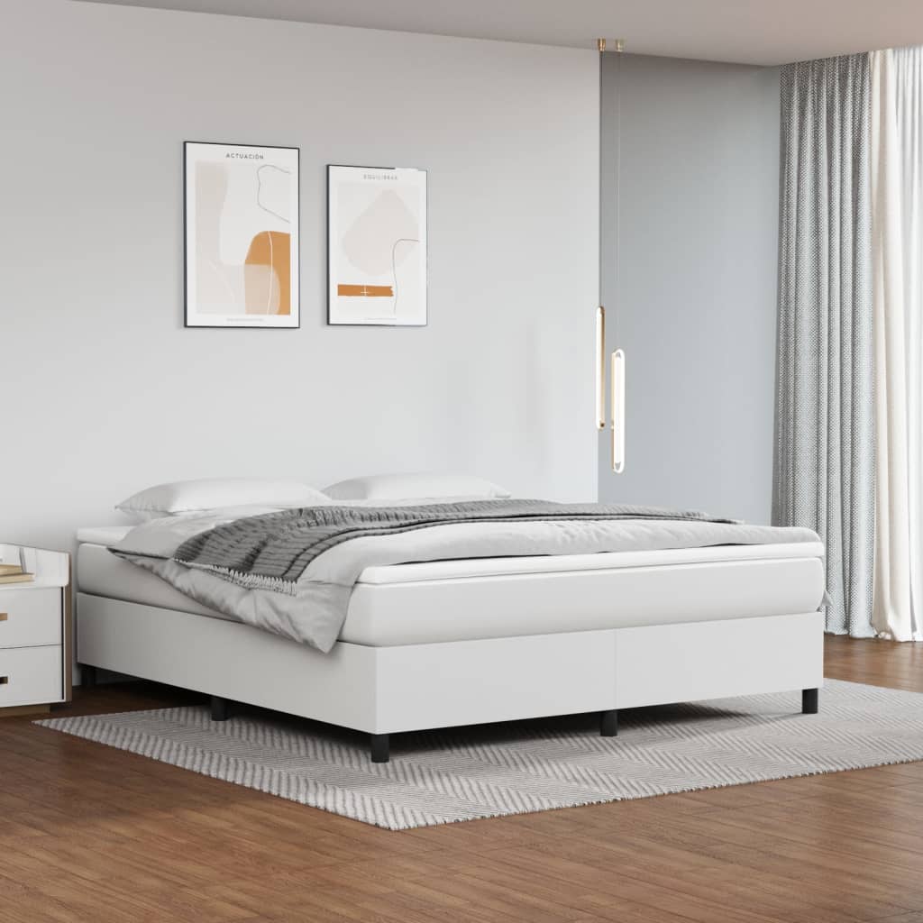 Cadre de lit sans matelas blanc 180x200 cm similicuir