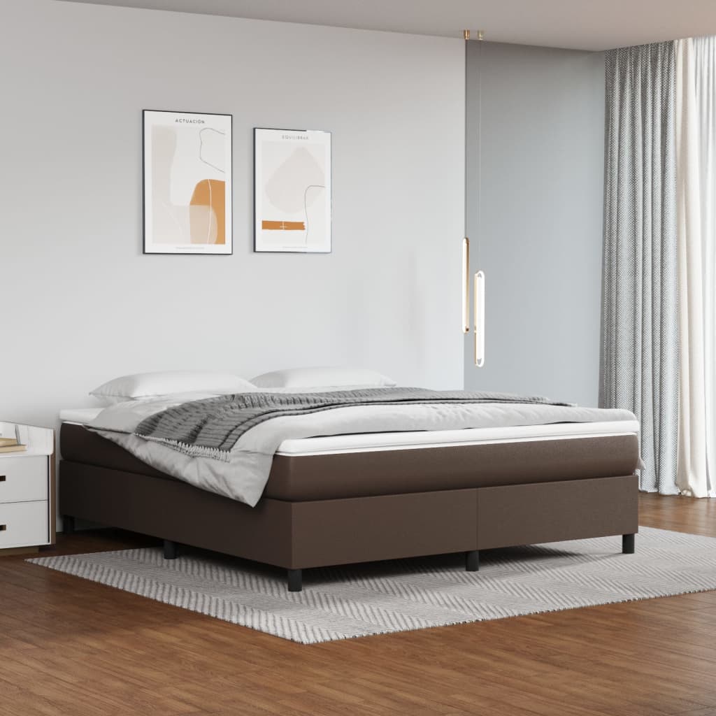 Cadre de lit sans matelas marron 180x200 cm similicuir