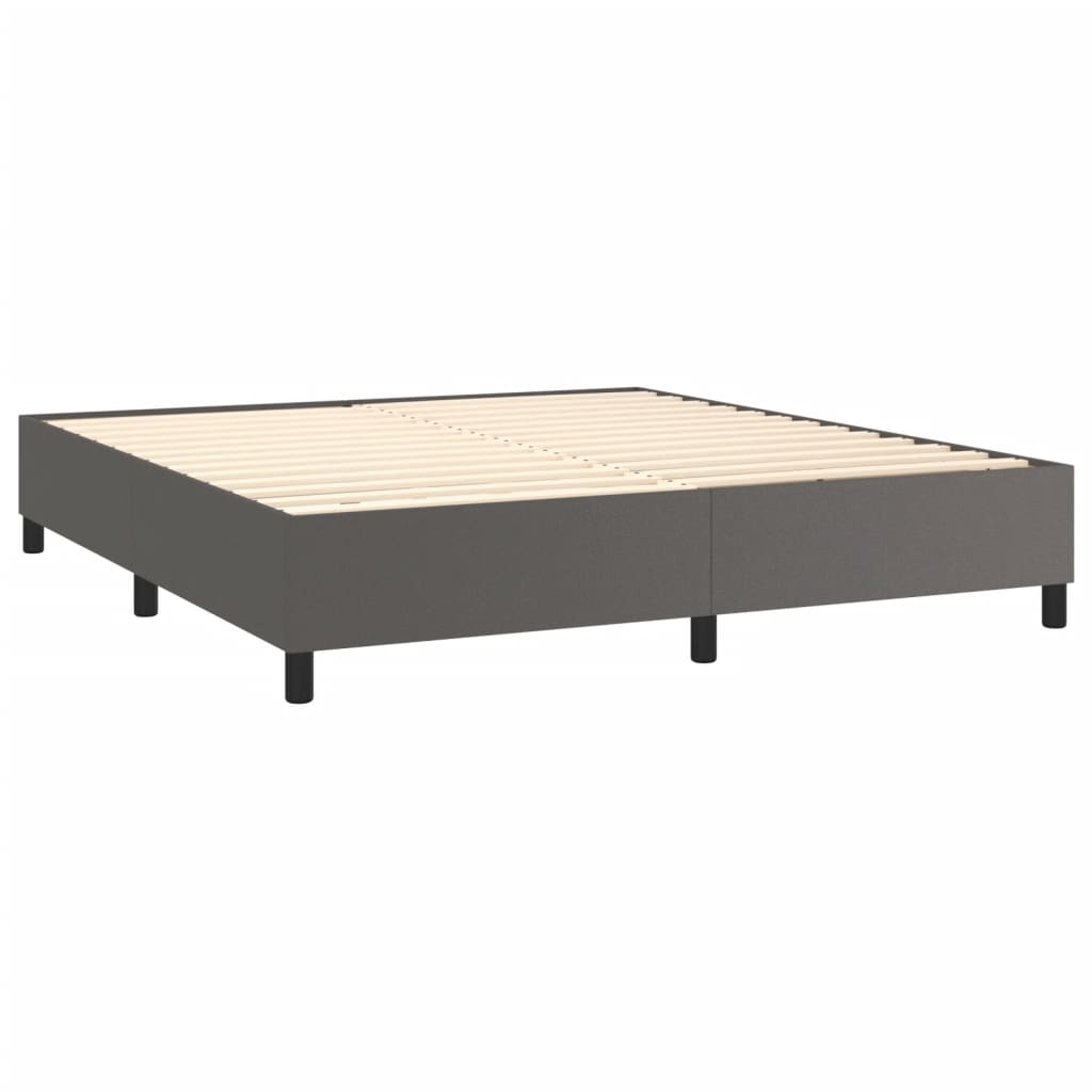 Cadre de lit sans matelas gris 180x200 cm similicuir