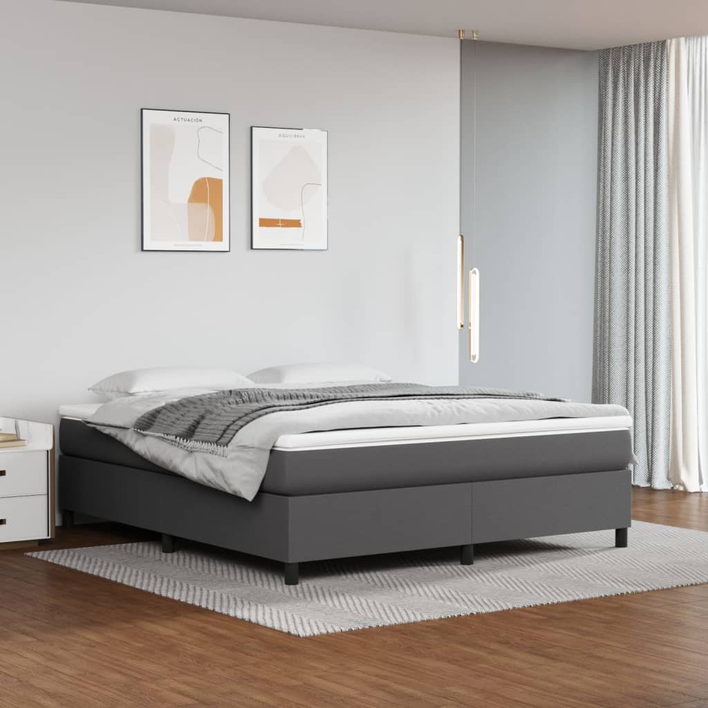 Cadre de lit sans matelas gris 180x200 cm similicuir