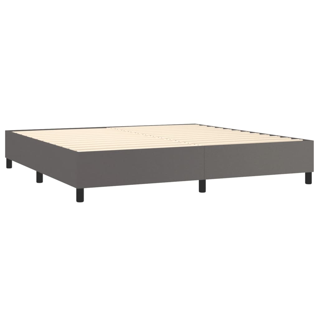 Cadre de lit sans matelas gris 200x200 cm similicuir