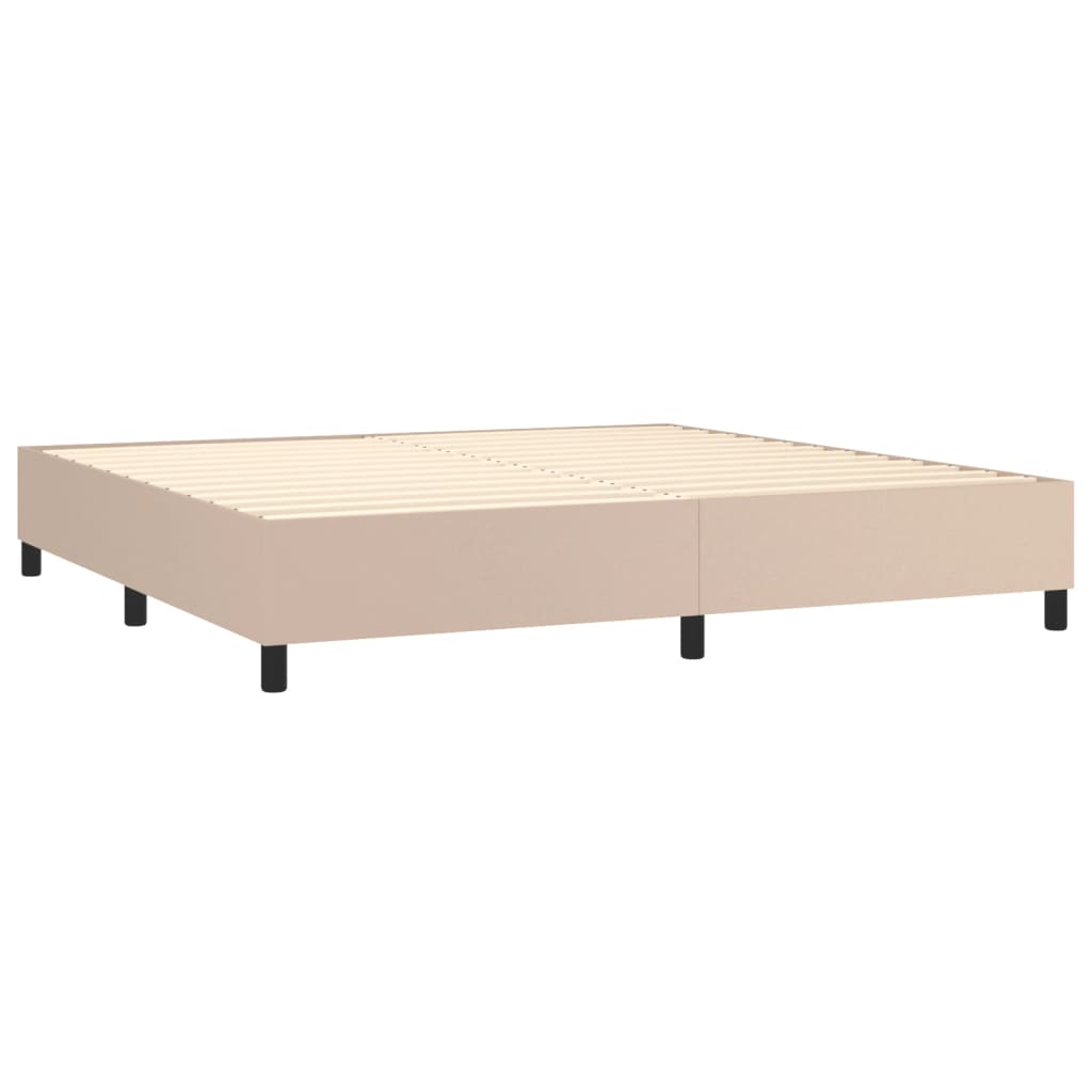 Cadre de lit sans matelas cappuccino 200x200 cm similicuir