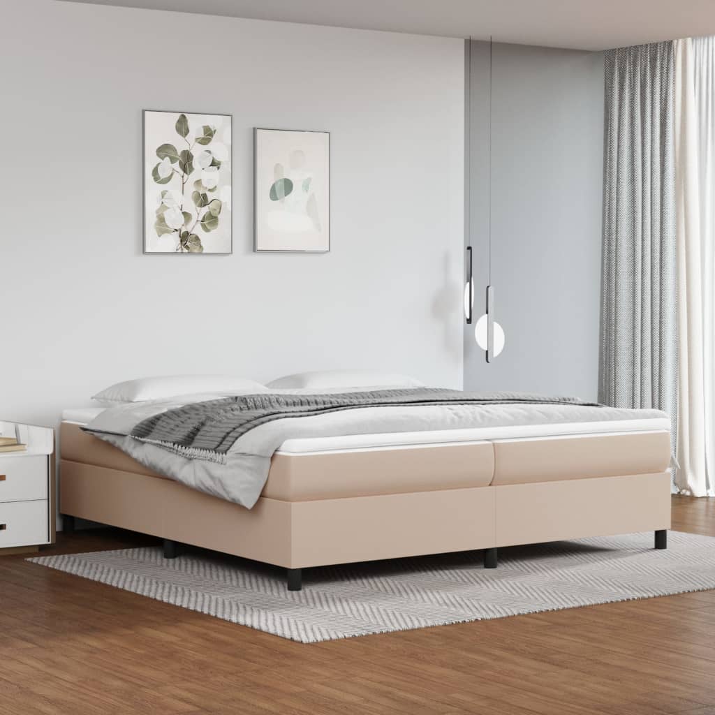 Cadre de lit sans matelas cappuccino 200x200 cm similicuir