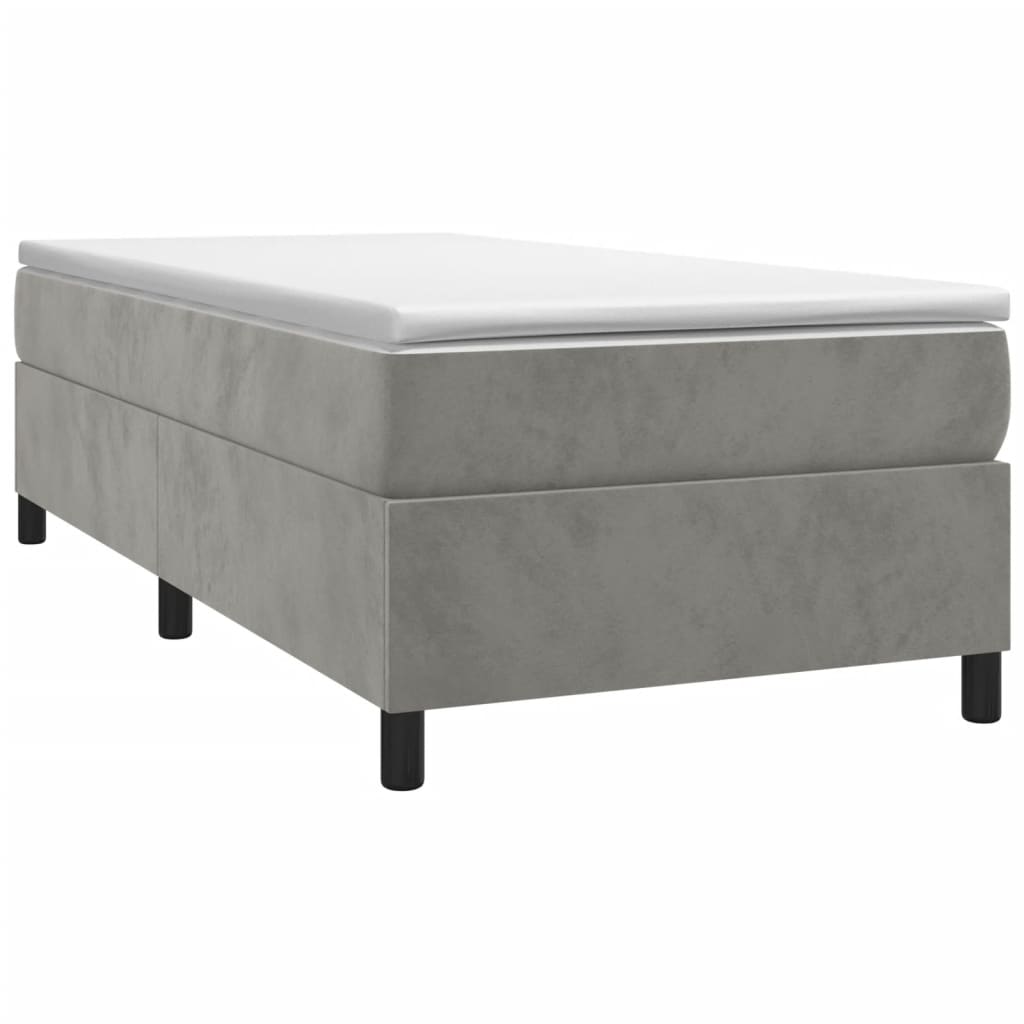 Cadre de lit sans matelas gris clair 80x200 cm velours