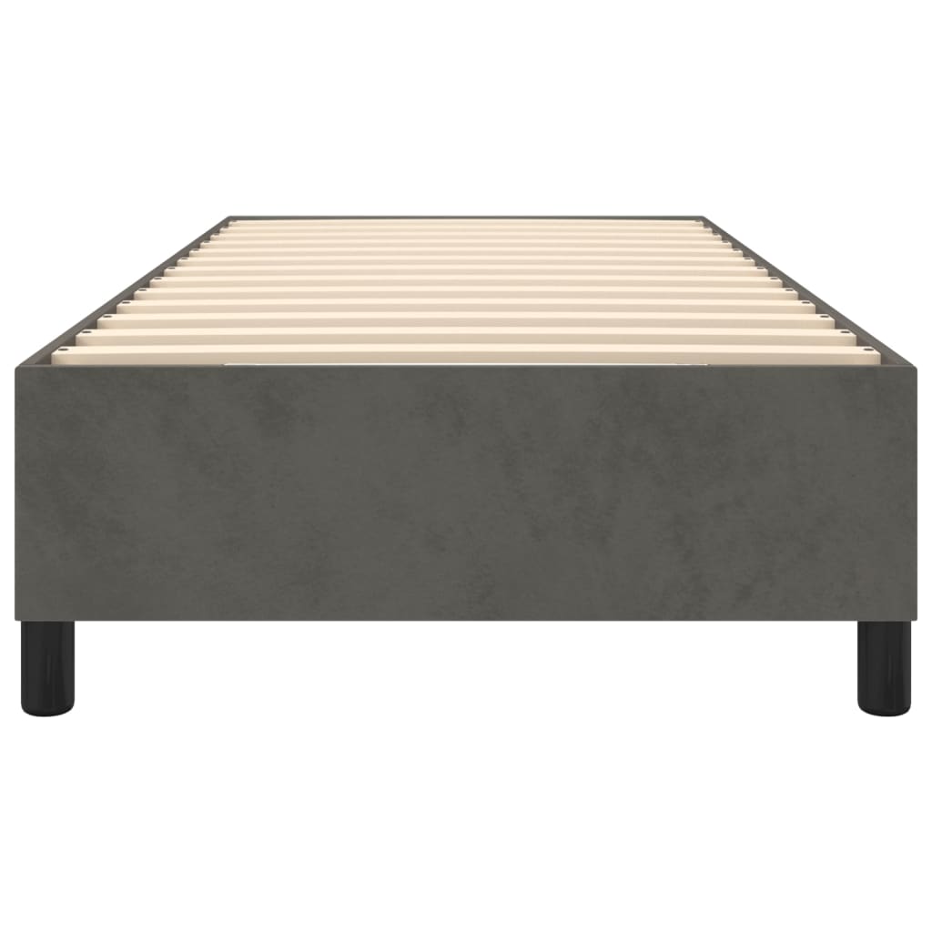 Cadre de lit sans matelas gris foncé 80x200 cm velours