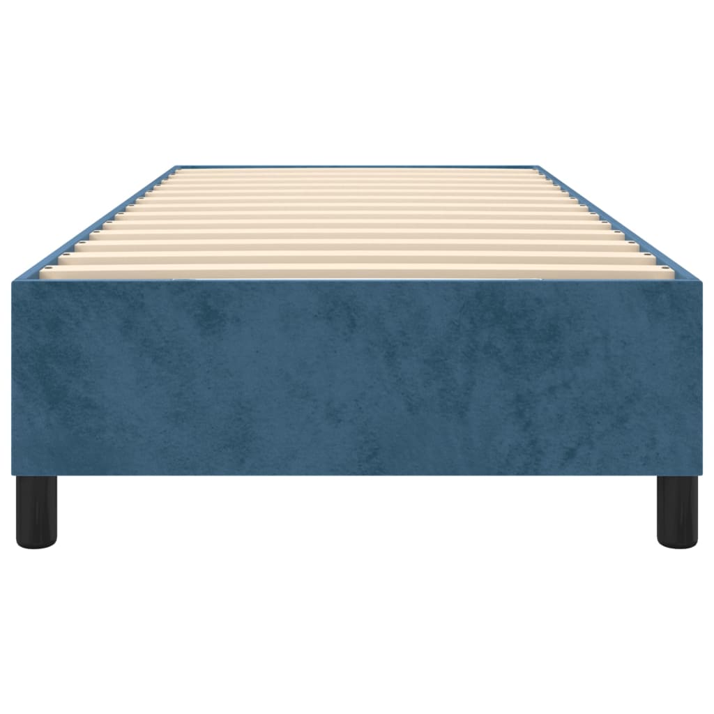 Cadre de lit sans matelas bleu foncé 80x200 cm velours