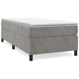 Cadre de lit sans matelas gris clair 90x190 cm velours