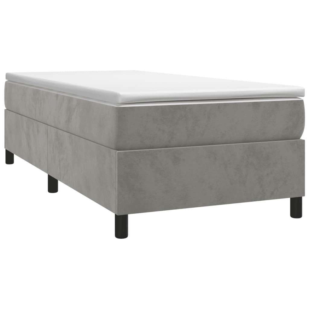 Cadre de lit sans matelas gris clair 90x190 cm velours