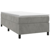 Cadre de lit sans matelas gris clair 90x190 cm velours