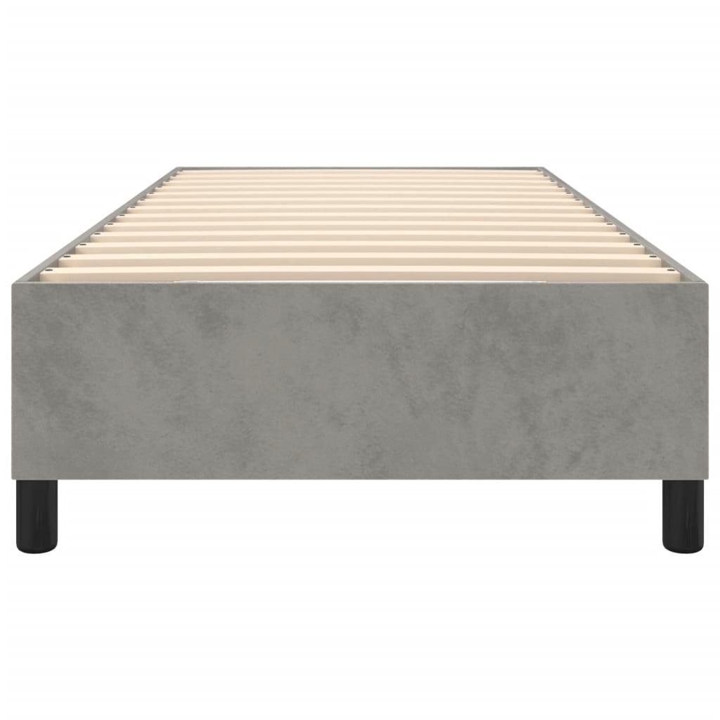 Cadre de lit sans matelas gris clair 90x190 cm velours