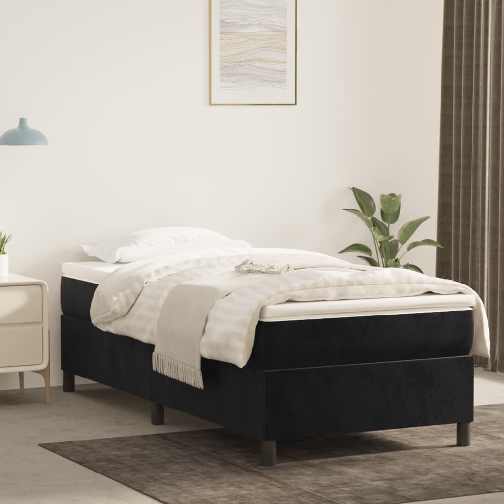 Cadre de lit sans matelas noir 90x190 cm velours