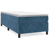 Cadre de lit sans matelas bleu foncé 90x190 cm velours