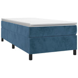 Cadre de lit sans matelas bleu foncé 90x190 cm velours