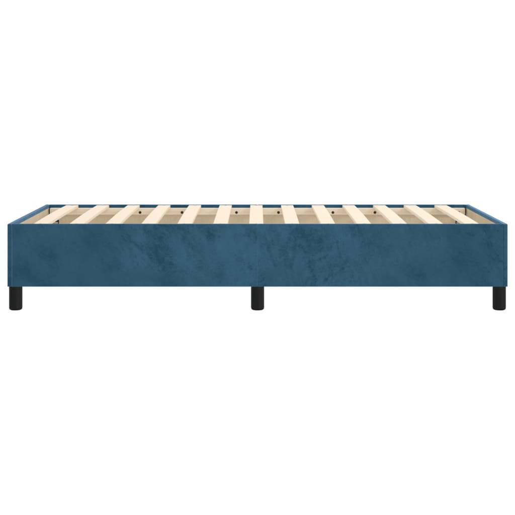 Cadre de lit sans matelas bleu foncé 90x190 cm velours