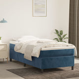 Cadre de lit sans matelas bleu foncé 90x190 cm velours