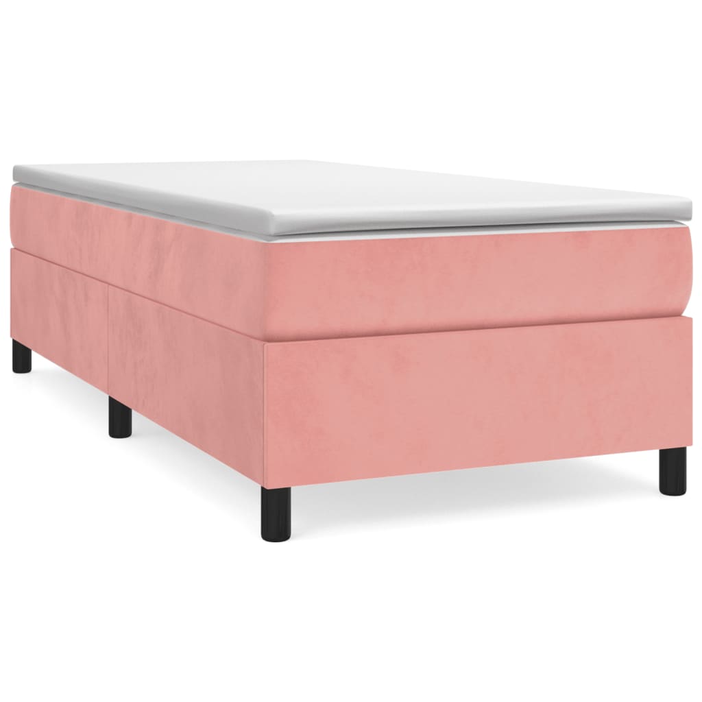 Cadre de lit sans matelas rose 90x190 cm velours