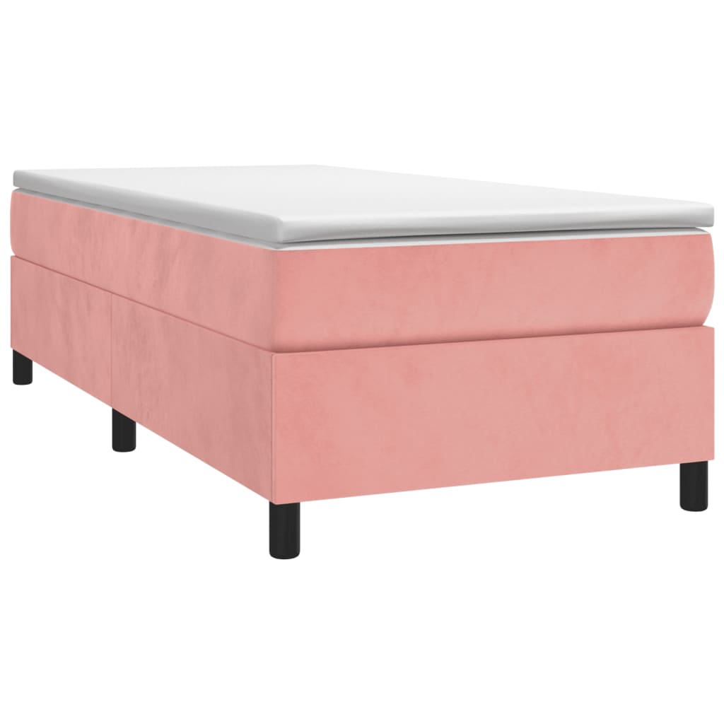 Cadre de lit sans matelas rose 90x190 cm velours