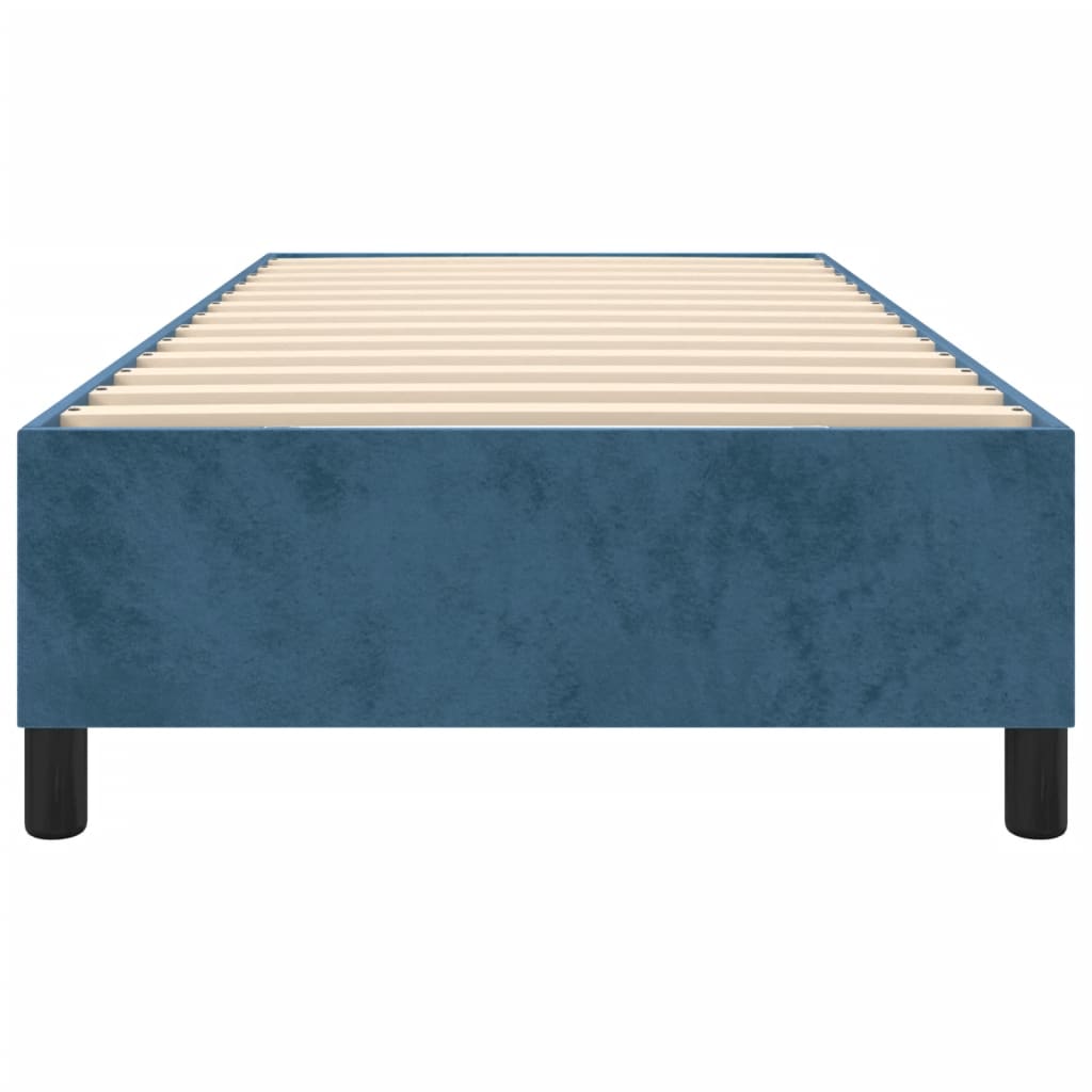 Cadre de lit sans matelas bleu foncé 90x200 cm velours