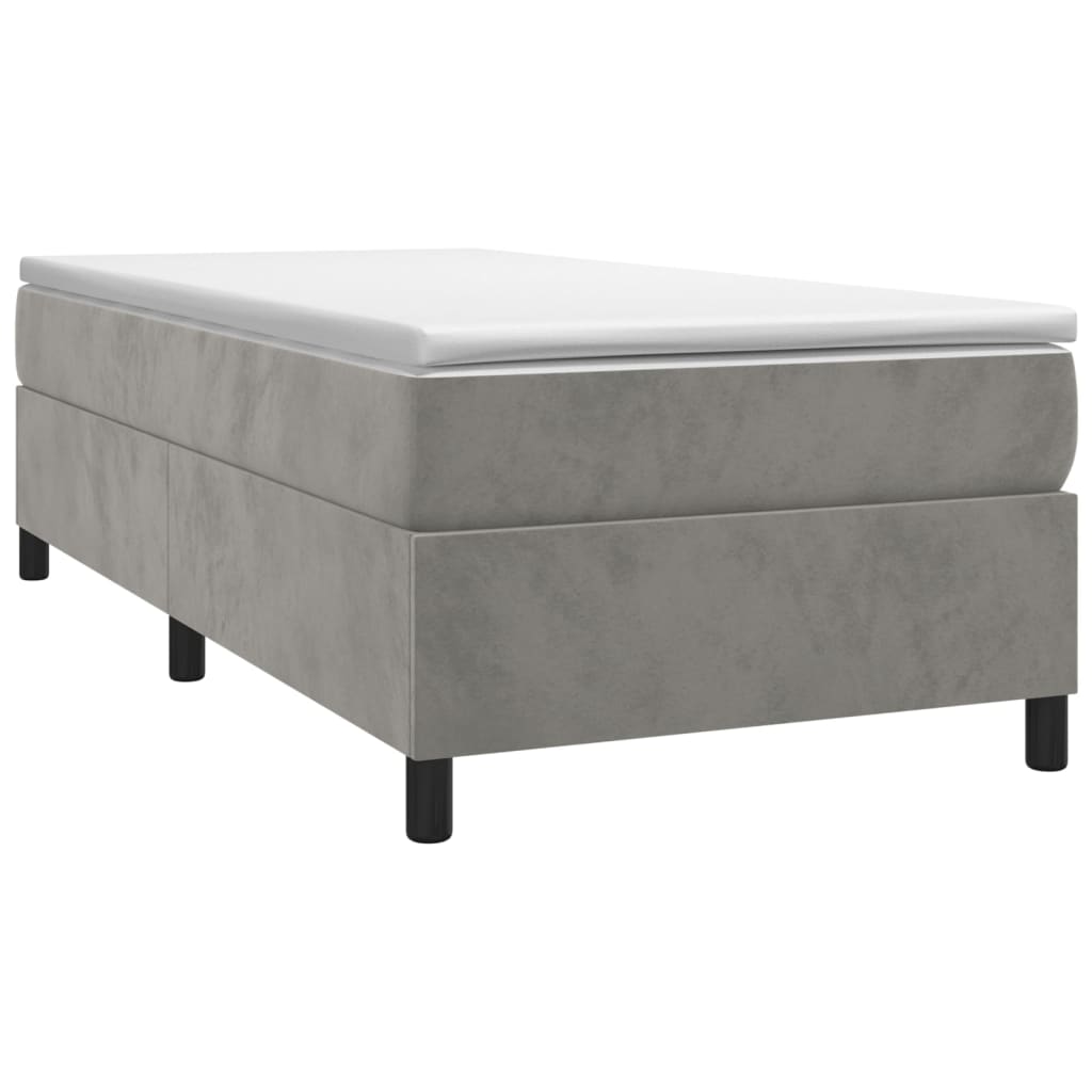 Cadre de lit sans matelas gris clair 100x200 cm velours