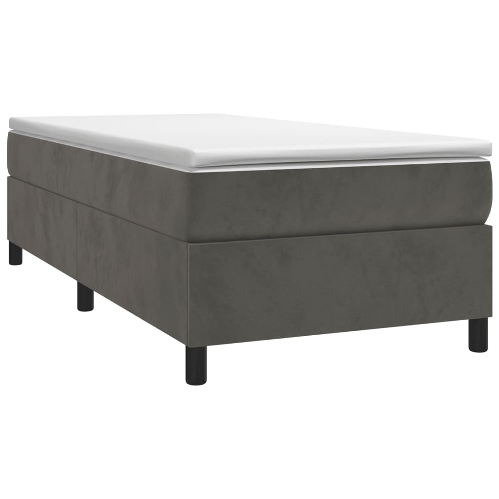 Cadre de lit sans matelas gris foncé 100x200 cm velours