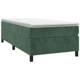 Cadre de lit sans matelas vert foncé 100x200 cm velours