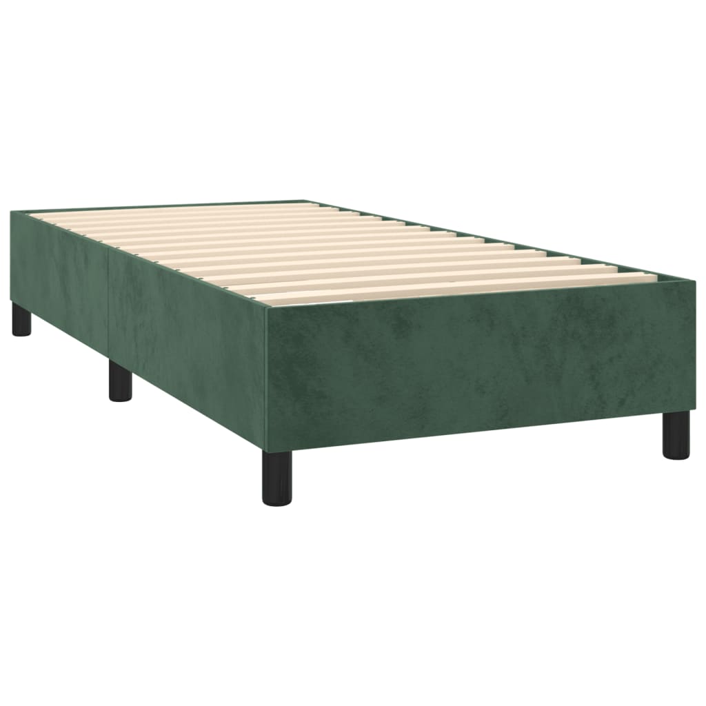 Cadre de lit sans matelas vert foncé 100x200 cm velours