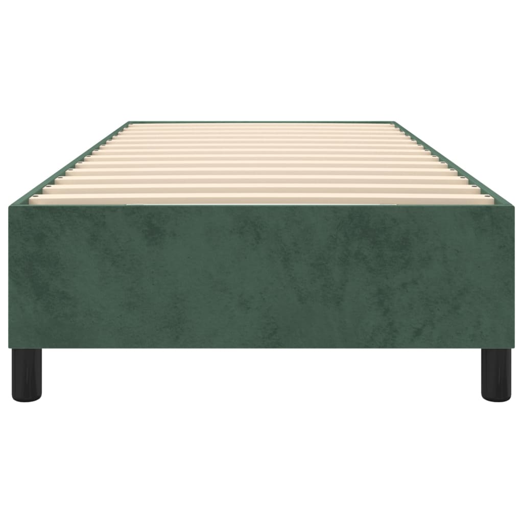 Cadre de lit sans matelas vert foncé 100x200 cm velours