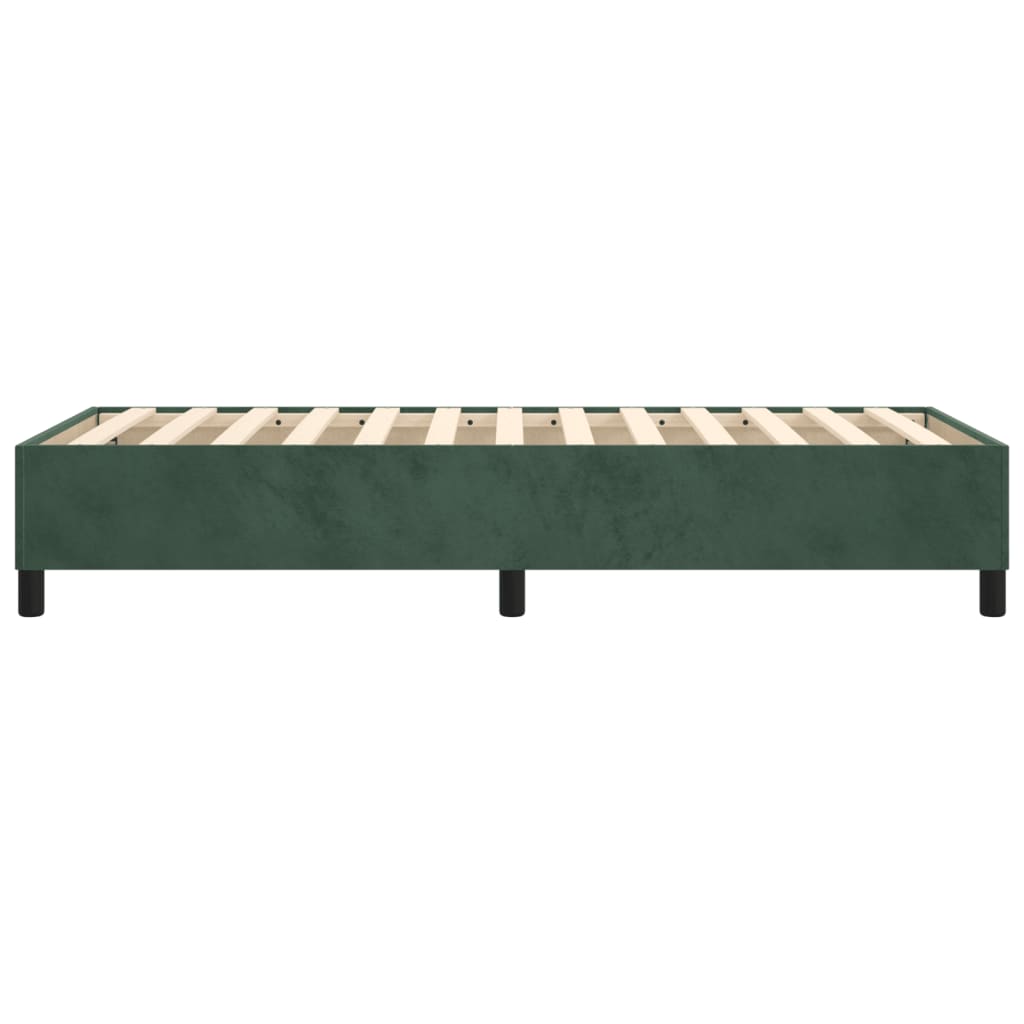 Cadre de lit sans matelas vert foncé 100x200 cm velours