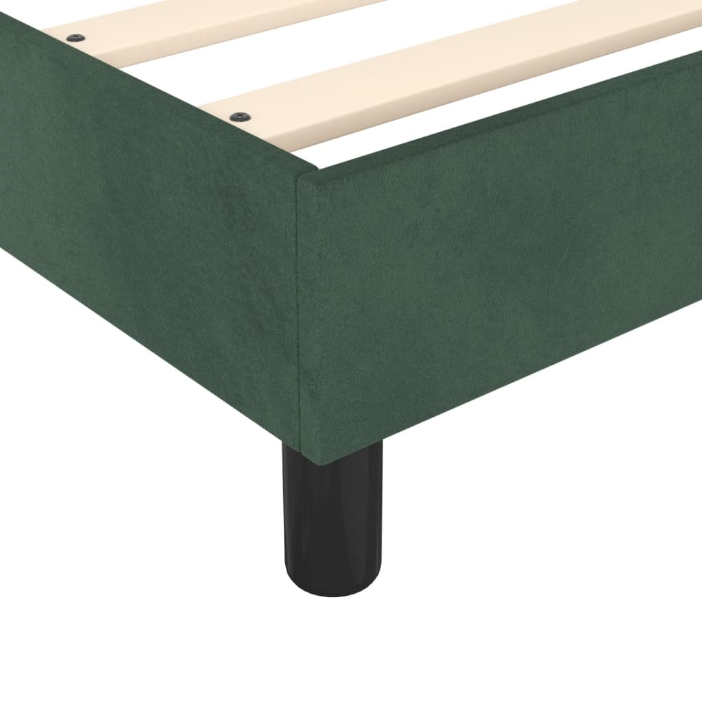 Cadre de lit sans matelas vert foncé 100x200 cm velours