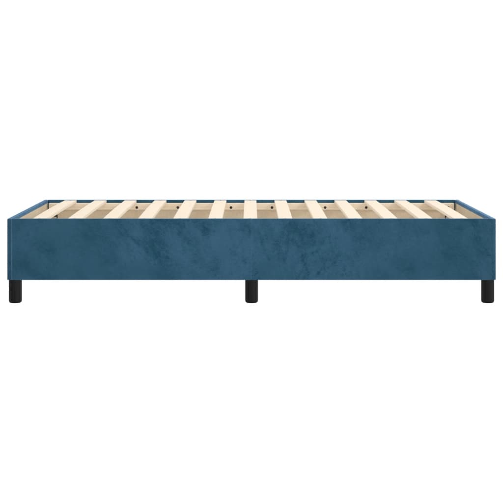 Cadre de lit sans matelas bleu foncé 100x200 cm velours