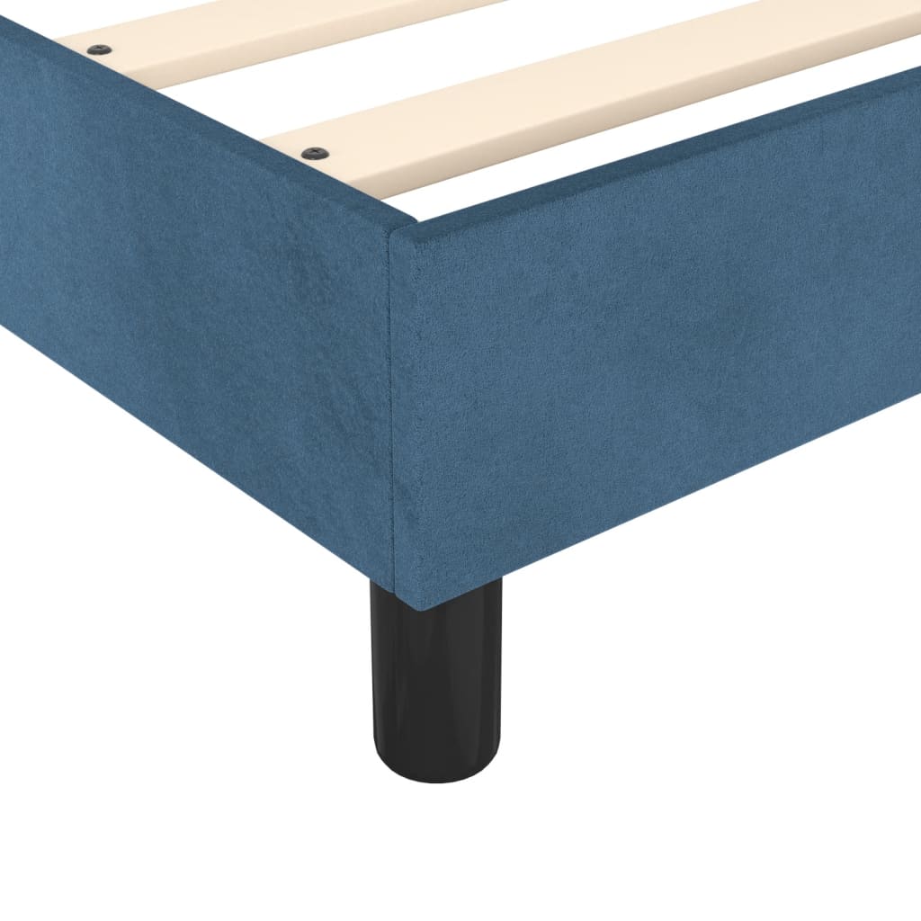 Cadre de lit sans matelas bleu foncé 100x200 cm velours