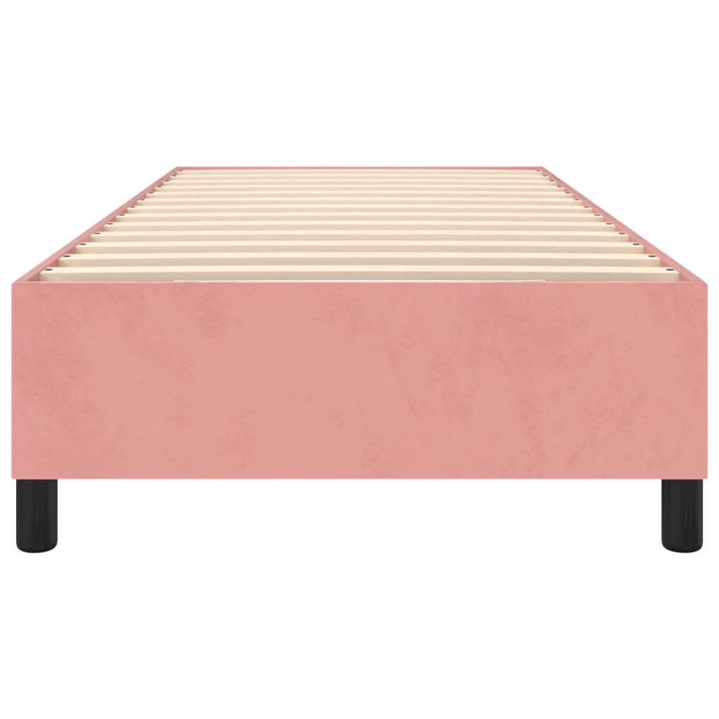 Cadre de lit sans matelas rose 100x200 cm velours