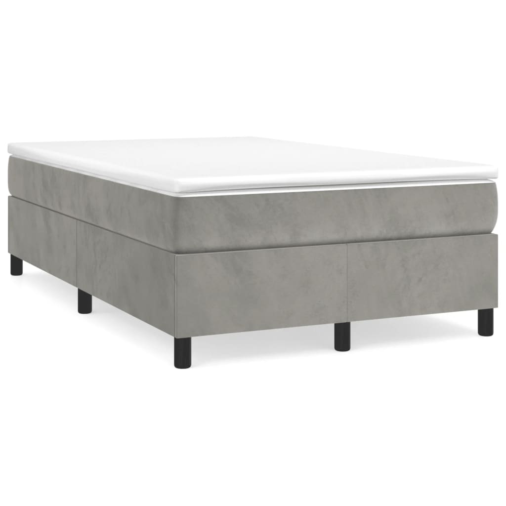 Cadre de lit sans matelas gris clair 120x200 cm velours