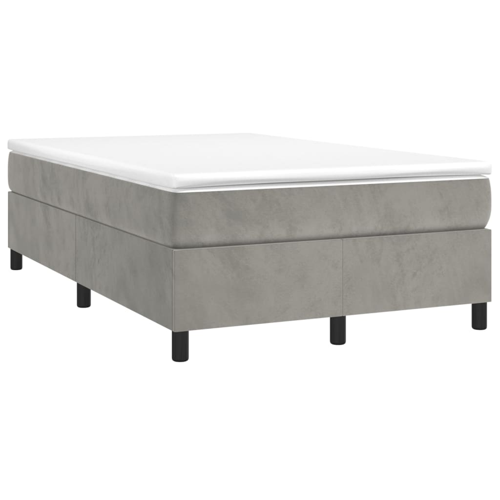 Cadre de lit sans matelas gris clair 120x200 cm velours