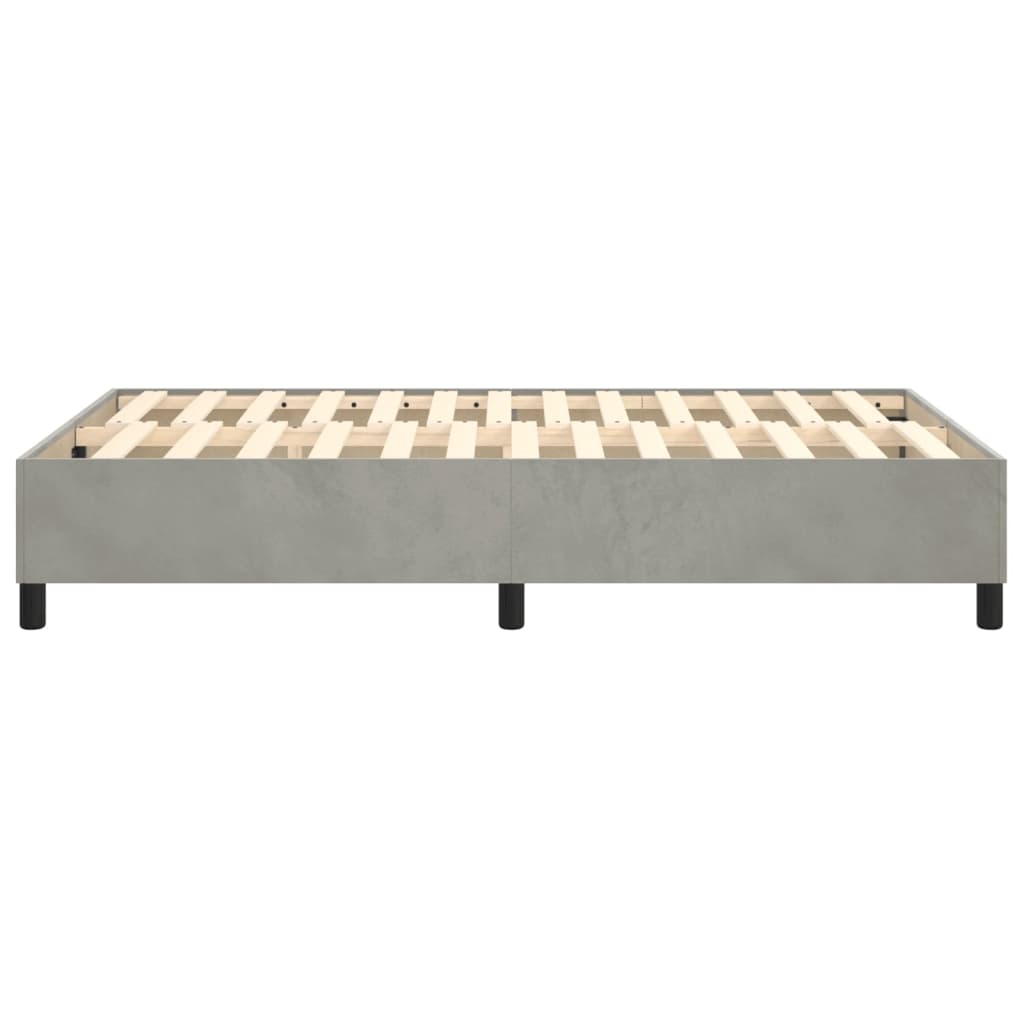 Cadre de lit sans matelas gris clair 120x200 cm velours