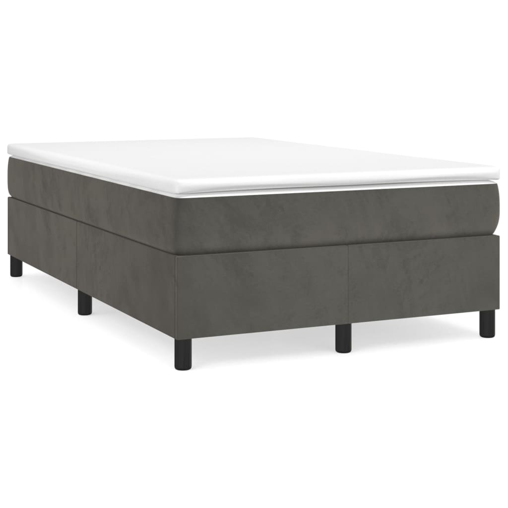 Cadre de lit sans matelas gris foncé 120x200 cm velours