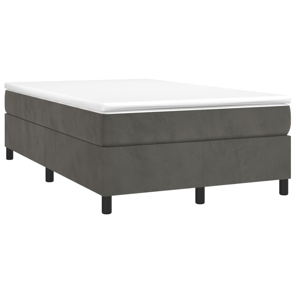 Cadre de lit sans matelas gris foncé 120x200 cm velours