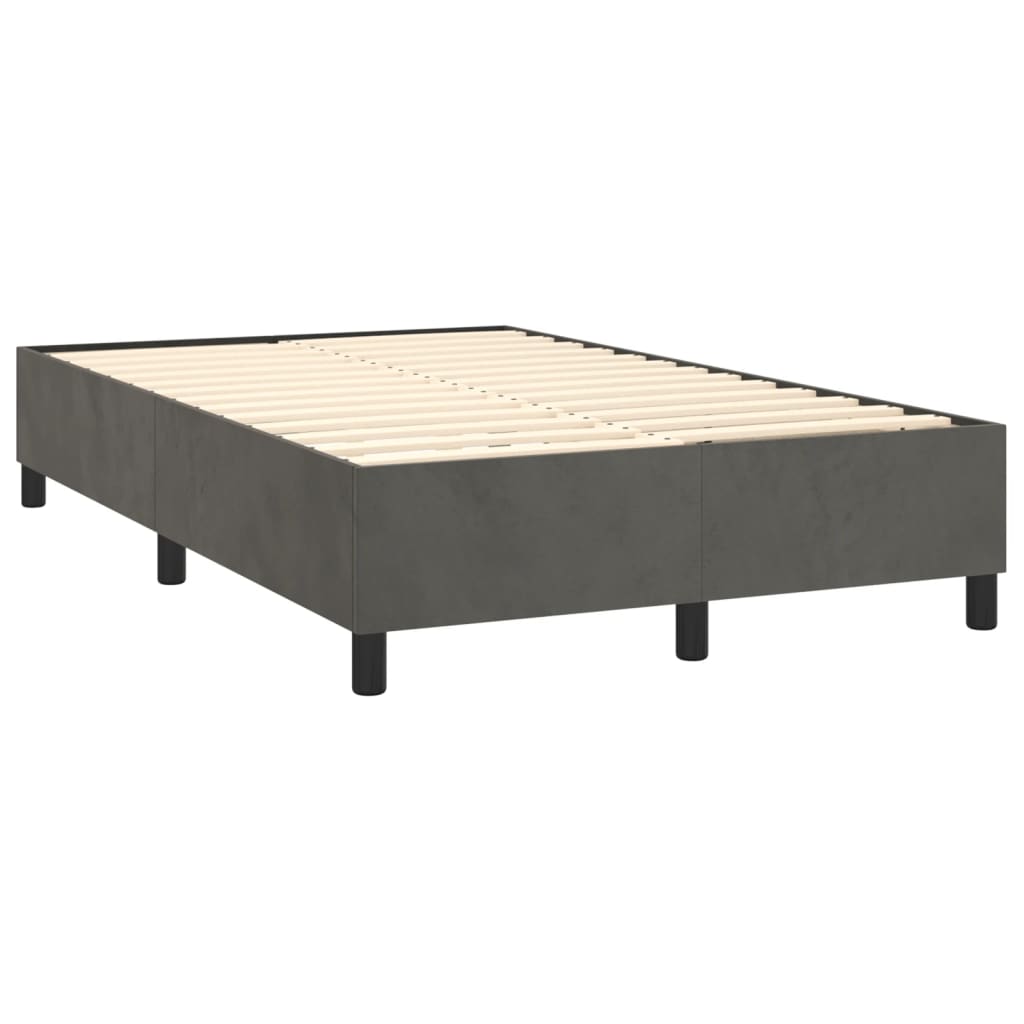 Cadre de lit sans matelas gris foncé 120x200 cm velours