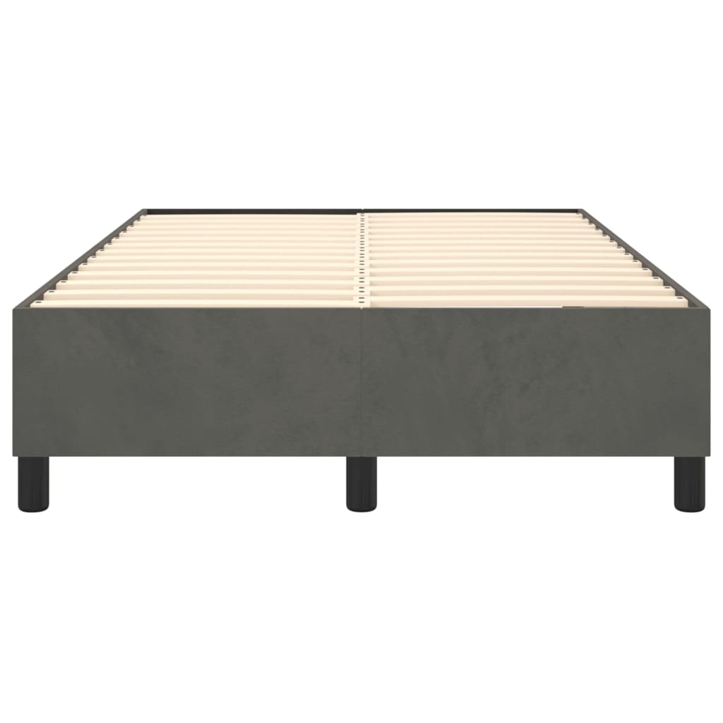 Cadre de lit sans matelas gris foncé 120x200 cm velours