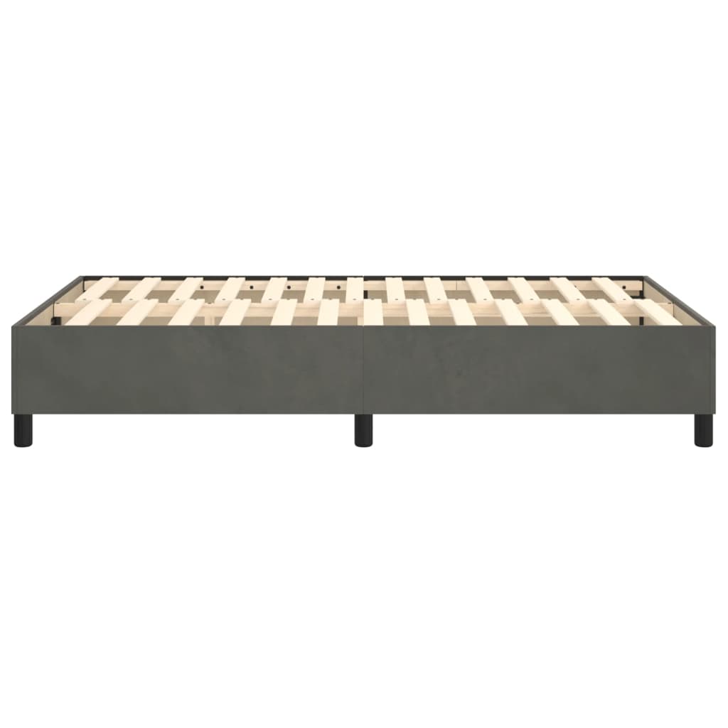 Cadre de lit sans matelas gris foncé 120x200 cm velours