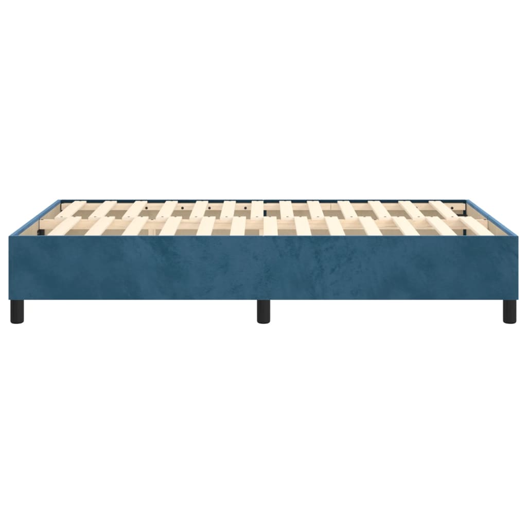 Cadre de lit sans matelas bleu foncé 120x200 cm velours