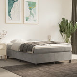 Cadre de lit sans matelas gris clair 140x190 cm velours