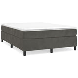 Cadre de lit sans matelas gris foncé 140x190 cm velours