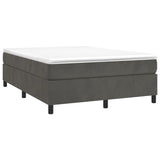 Cadre de lit sans matelas gris foncé 140x190 cm velours