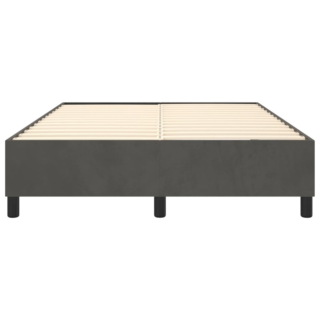 Cadre de lit sans matelas gris foncé 140x190 cm velours