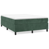 Cadre de lit sans matelas vert foncé 140x190 cm velours