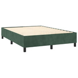 Cadre de lit sans matelas vert foncé 140x190 cm velours