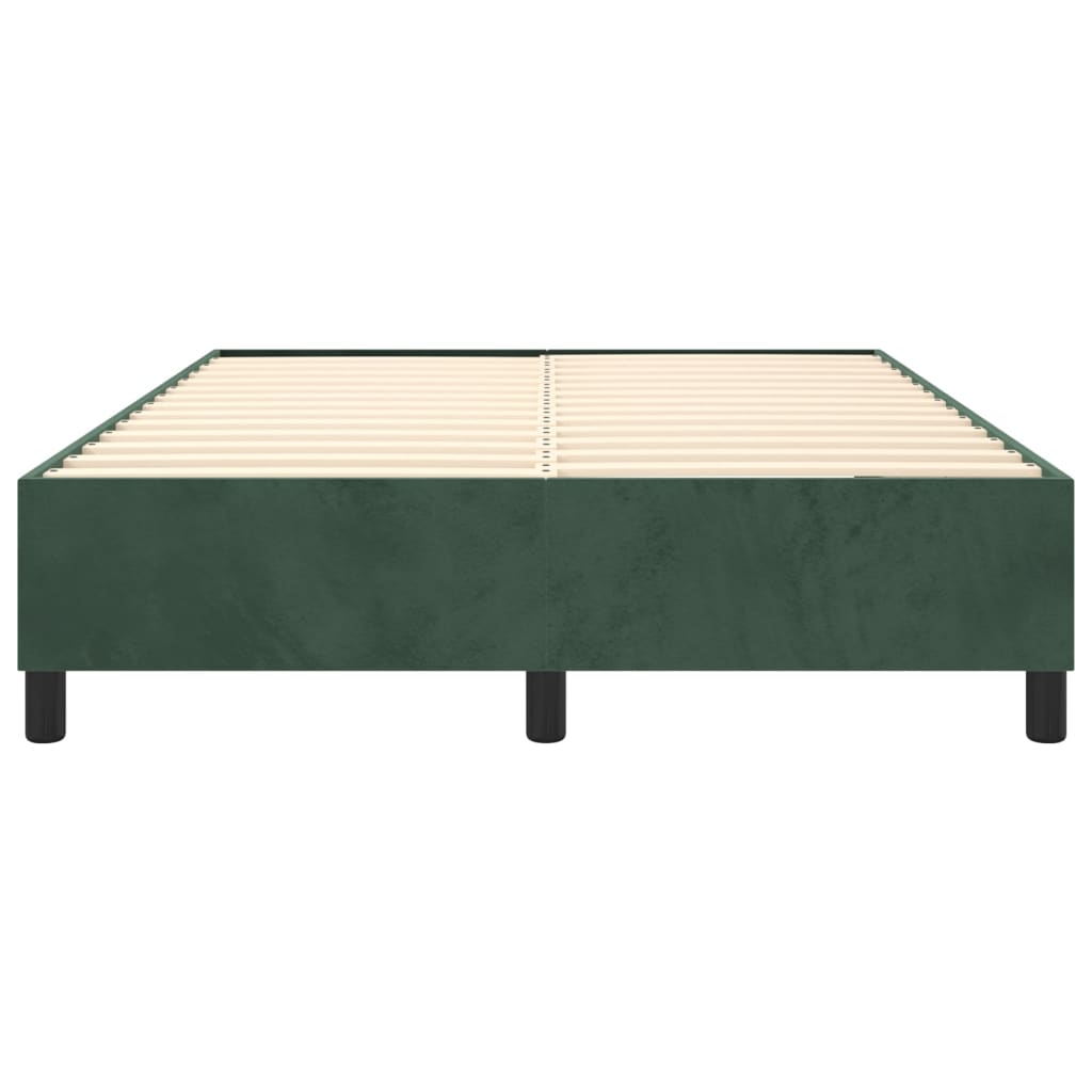 Cadre de lit sans matelas vert foncé 140x190 cm velours