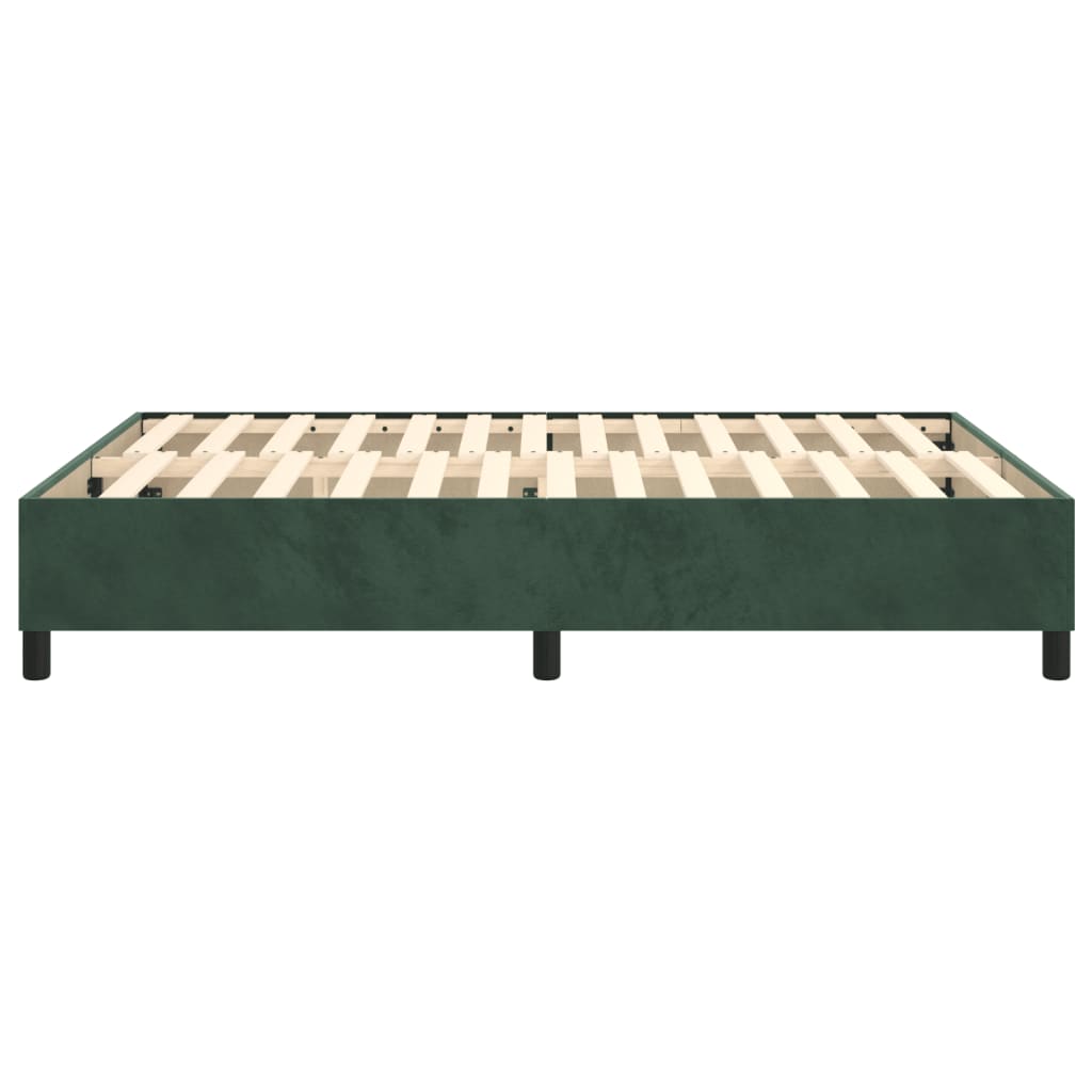 Cadre de lit sans matelas vert foncé 140x190 cm velours