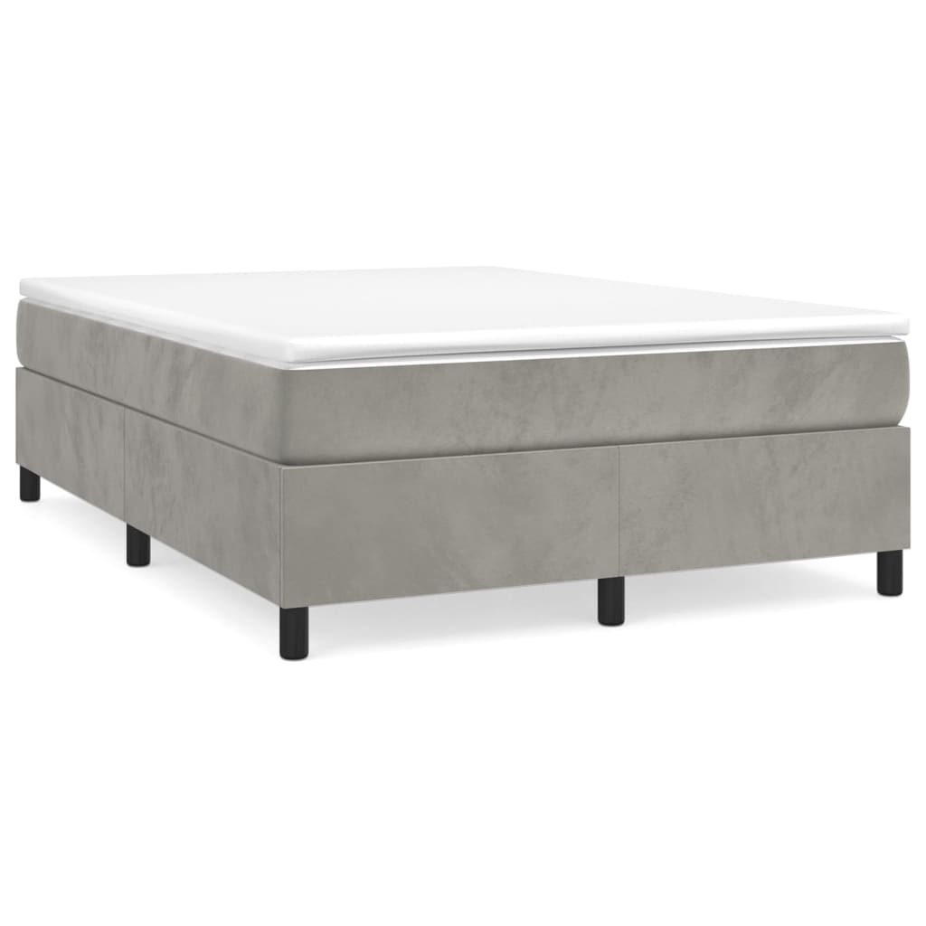 Cadre de lit sans matelas gris clair 140x200 cm velours